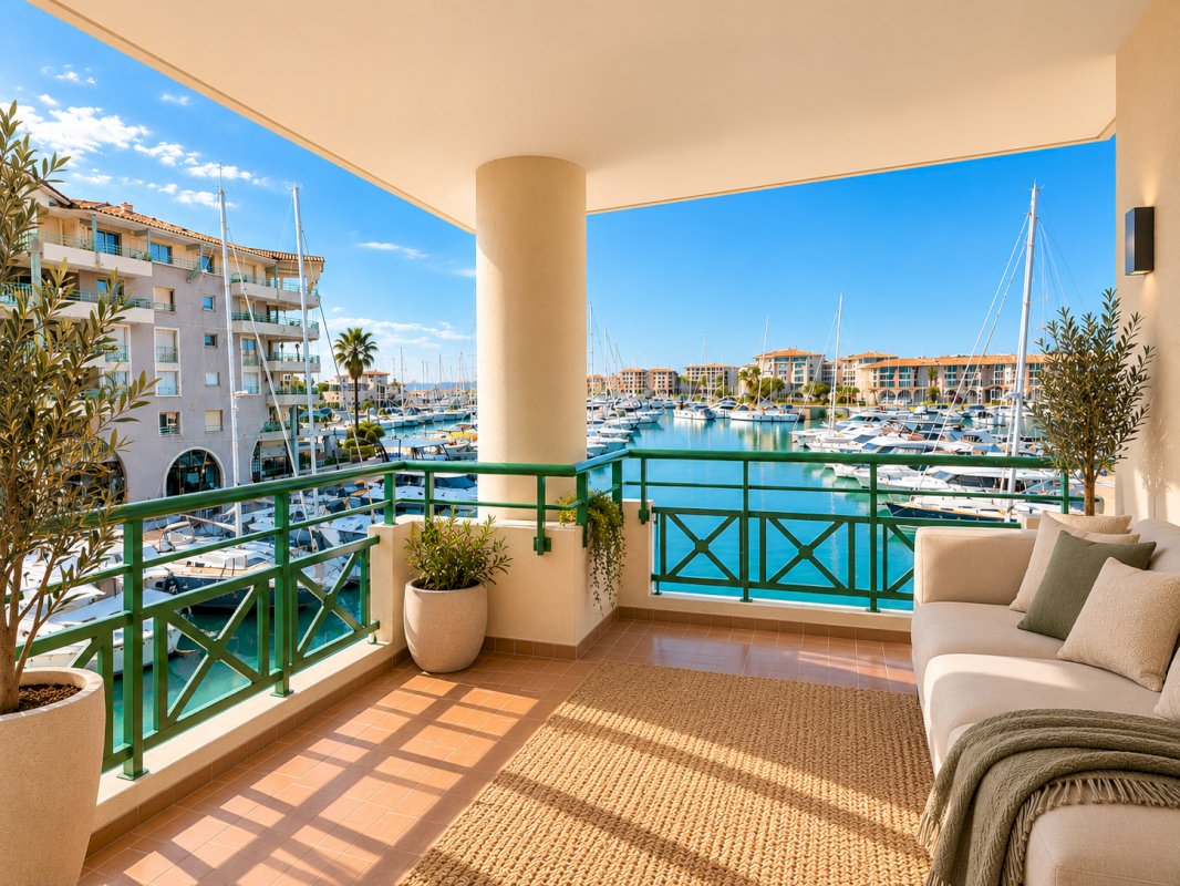 Port Fréjus – T2 de 51 m² avec grand balcon et vue imprenable sur le port - Photo 2 - Fréjus